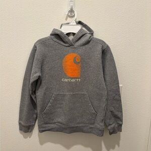 Carhartt Heather Gray Sweatshirt with Vibrant Orange Accents Boys Size Medium